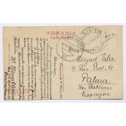 Romania: Traditional Costume Cow / Postally Used Craiova To Spain (Vintage RPPC 1916)
