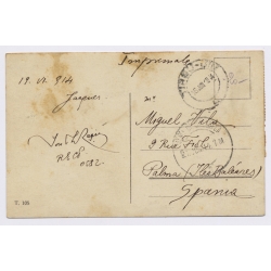 Romania: Vineyard Grape Harvest Culesul Strugurilor Nationa Costume/ Postally Used To Mallorca (Vintage RPPC 1914)