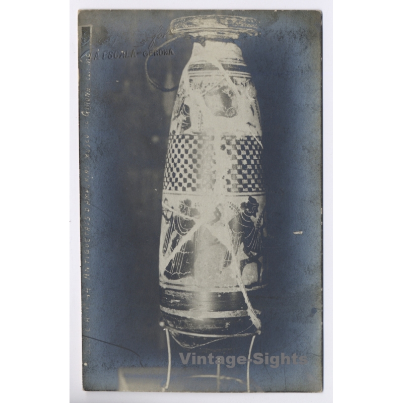 Escala - Girona / Spain: Ampurias Archaeology Greek Amphora Vase Museum (Vintage RPPC 1910s)