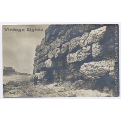 Spain: Ampurias Empuries Roman Roman Greek Harbour Mole Detail Archaeology (Vintage RPPC 1910s)