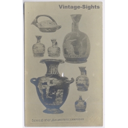 Spain: Ampurias Empuries Greek Pottery Vases Collection Antiquities Museum (Vintage RPPC 1910s)