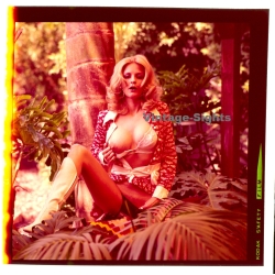 Erotic Study: Pretty Semi Nude Blonde Woman Outdoors / Pin-Up (Vintage Diapositive KORENJAK 1970s/1980s)