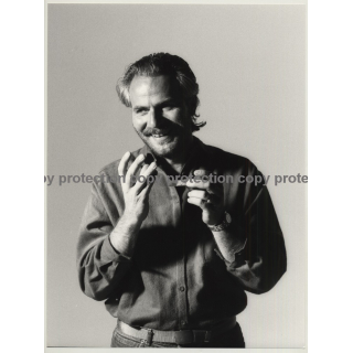 Bearded Man Rolls Cigarette / Red Rock Tabak (Vintage Photo Master 1980s Large)