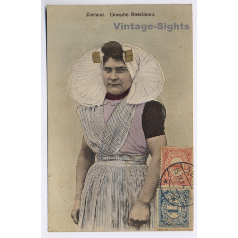 Zeeland: Goesche Boerinnen Dutch Costume / J.H.Schaefers - Posted To Mallorca (Vintage PC 1914)