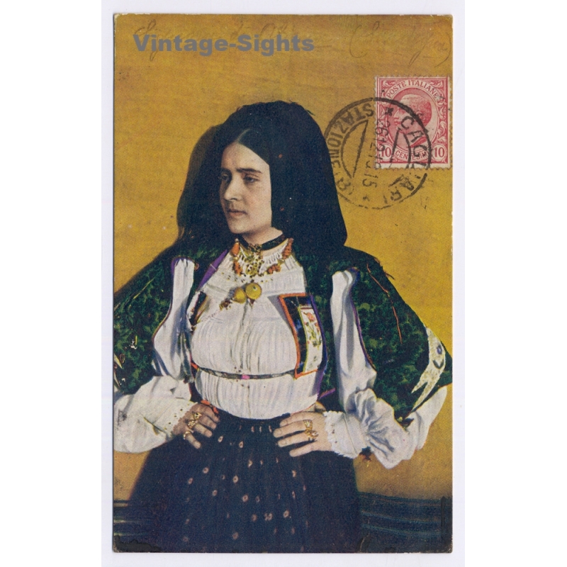Italy: Sardinian Traditional Costume Sardegna N. 3 G. Dessi Cagliari (Vintage PC 1915)