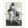 2 Wild Female Models In White Dresses / Legs - Shouting (Vintage Fashion Photo 1980s Large)
