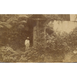 Australia: Tamborine Mountain Water Wheel Sawmill / Piggott Foto (Vintage Albumen Print ~1890s)