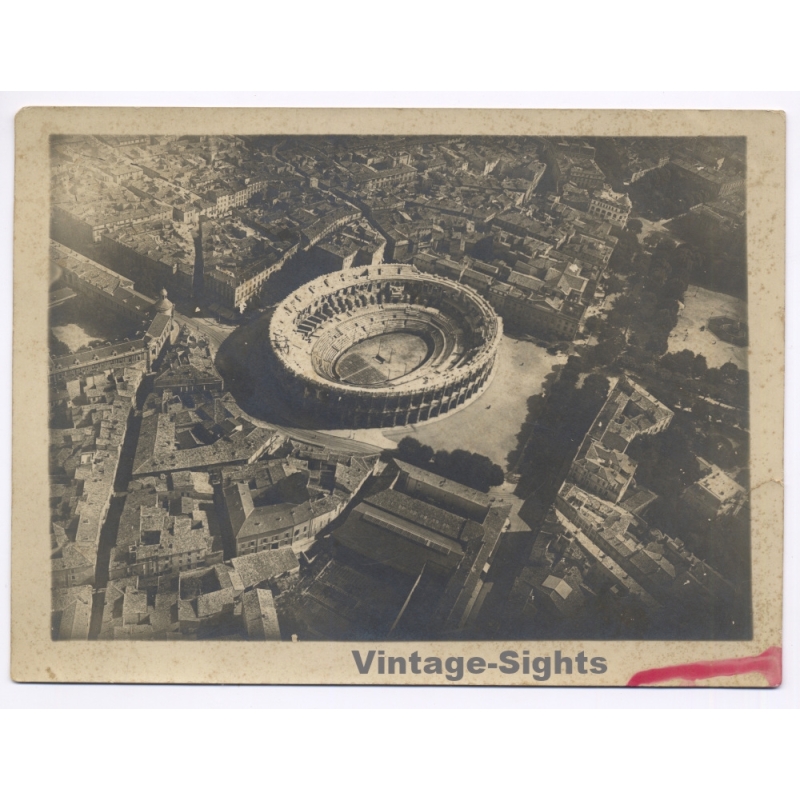France:  Arenas de Nimes Roman Amphitheater (Vintage Gelatin Silver Print ~1920s/1930s)