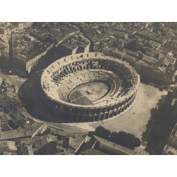 France:  Arenas de Nimes Roman Amphitheater (Vintage Gelatin Silver Print ~1920s/1930s)