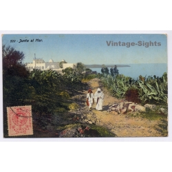 North Africa: Junto Al Mar Lehnert & Landrock R.E.C.P. Exchange Club To Miguel Vila Mallorca (Vintage PC 1915)
