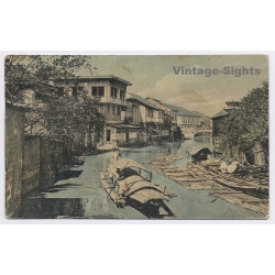 Manila / Philippines:  Canal Boats - Kemlein & Johnson Posted To Mallorca (Vintage PC ~1910s)