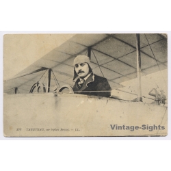 Aviation: Tabuteau Biplane Pilot Early Flight Pioneer Aviator (Vintage PC 1910s)