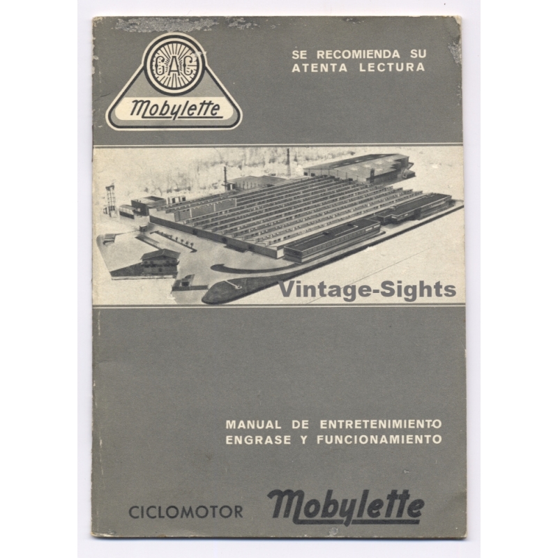 Ciclomotor Mobylette GAC Manual De Entrenemiento Engrase Y Funcionamente (Vintage Manual 1977)