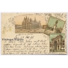 Milano / Italy: Duomo Cavour Hotel Suisse Schweizer Hof Cachet (Vintage PC Litho 1896)