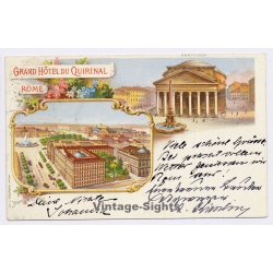 Rome / Italy: Roma Grand Hotel Quirinal Pantheon Salomone (Vintage PC Litho 1905)