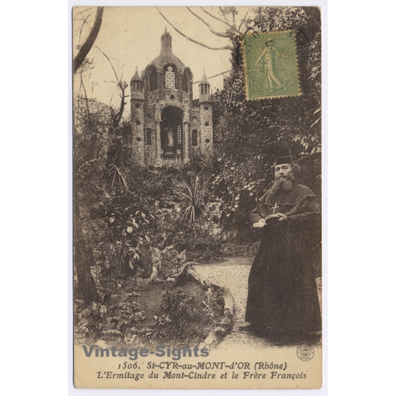 St-Cyr-Au-Mont-D'Or / France: Ermitage Mont Cindre Hermit Friar (Vintage PC ~1920s)