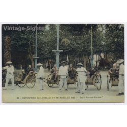 Marseille / France: Exposition Coloniale 1922 Pousse Pousse Rickshaw Colonial History (Vintage PC)