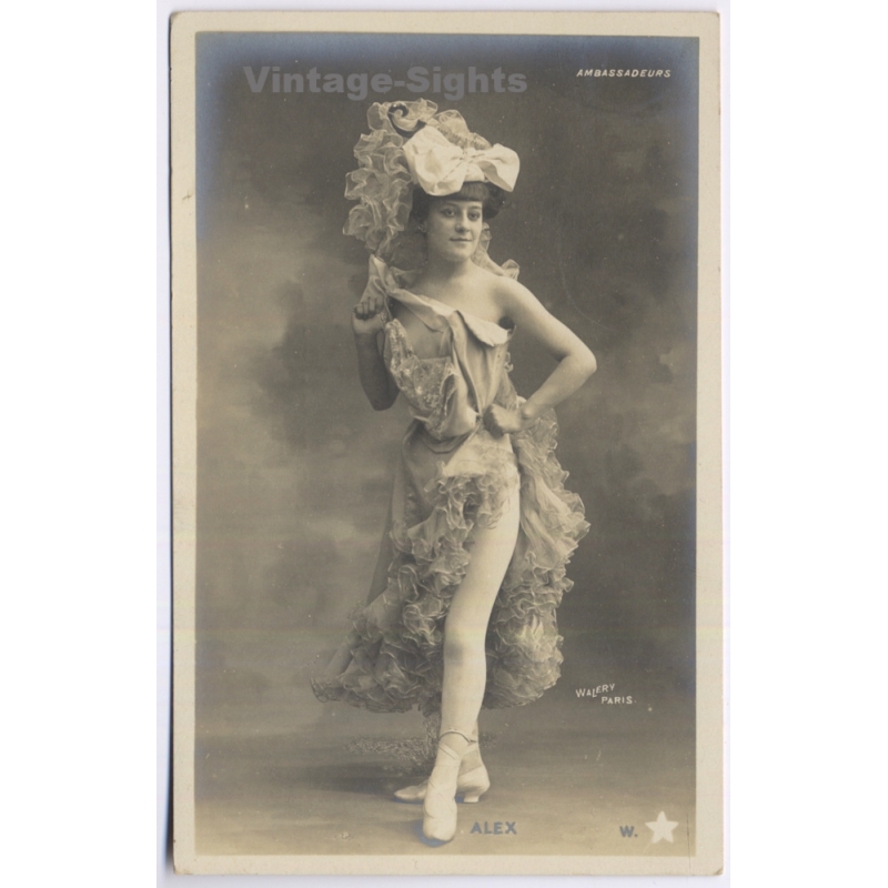 Walery Paris: Actress Alex In Fancy Dress - Theatre (Vintage RPPC 1900s)