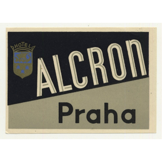 Hotel Alcron - Praha / Czech Republic (Vintage Luggage Label) Prag Prague