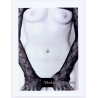 Erotic Study: Upper Body Nude Female With Piercings / Lace Gloves (Digital Photo Print 20 x 15 CM ~2000s)