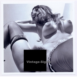 Erotic Study: Great Take Of Busty Nude With Big Bush (Digital Photo Print 15 x 15 CM ~2000s)