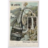 Italy: Asti Spumante Wine Advertising Cavallino Caprino Waterfall Lugano (Vintage PC 1907)