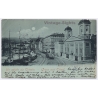 Trieste / Italy: Harbor Moonlight Palazzo Carciotti Sailing Ships (Vintage PC 1897)