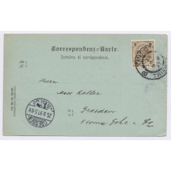 Trieste / Italy: Harbor Moonlight Palazzo Carciotti Sailing Ships (Vintage PC 1897)