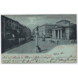 Trieste / Italy: Tergesteo Borsa Vecchia Moonlight Stengel & CO (Vintage PC 1897)