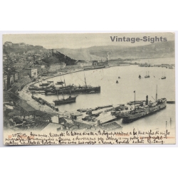 Ancona / Italy: Harbor 6x2 Cent Savoy Franking Ancona To Dresden (Vintage PC 1902)
