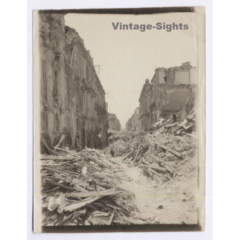 Messina / Italy: Earthquake Via Cardines Destruction Ruins (Vintage Photo 1908)