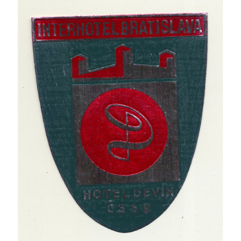 Interhotel Hotel Devin - Bratislava / Czech Republic (Vintage Luggage Label)