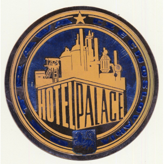 Hotel Palace - Ostrava / Czech Republic (Vintage Luggage Label)