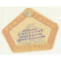 Hotel Piast - Cesky Tesin / Czech Republic (Vintage Luggage Label)