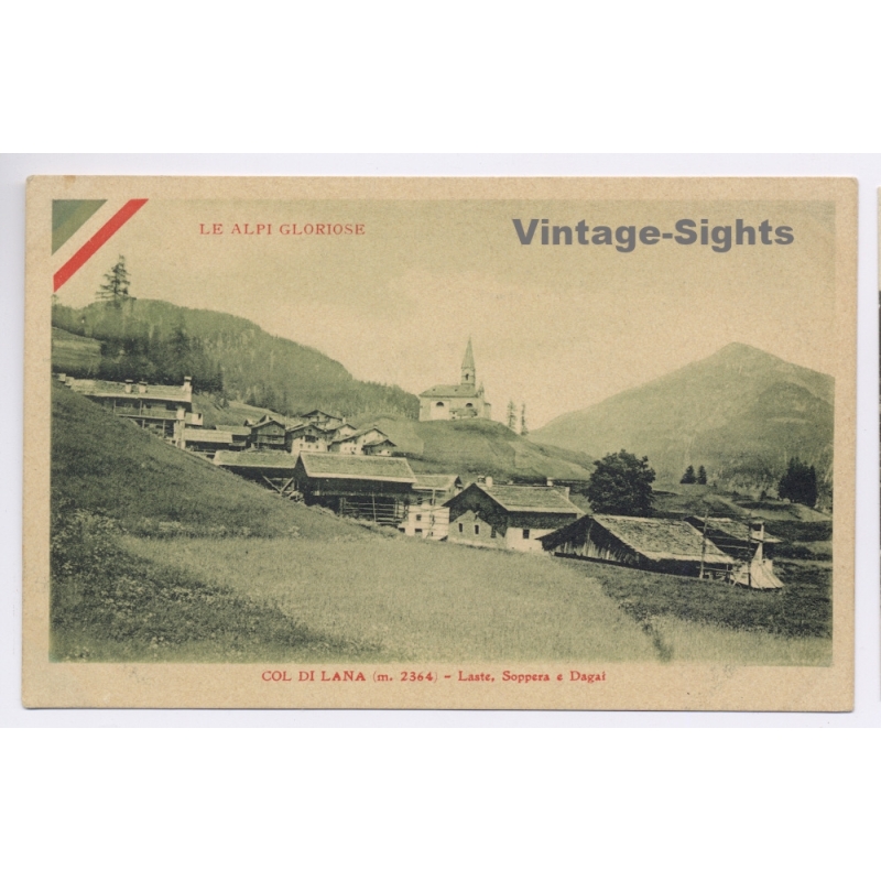 Col di Lana Dolomites / Italy: Laste, Soppera E Dagai (Vintage PC ~1910s)