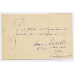 Germany 1900 Jahrhundertfeier Berlin Max Bierotte Polizei Beamter (Vintage Postal Stationery)