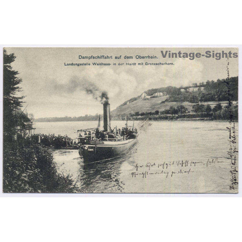 Dampfschiffahrt Auf Dem Oberrhein / Steamship (Vintage PC 1907)