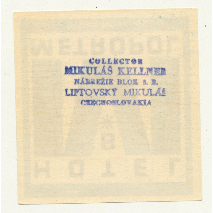 Hotel B Metropol - Spisska Nova Ves / Slovakia (Vintage Luggage Label)