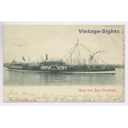 Paddle Steamer Criemhilde Rhine Raddampfer (Vintage PC 1900)