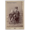 Hans Brand / Bayreuth: 2 Boys Sailor Cap Bow Ties (Vintage Cabinet Card Photo ~1890s/1900s)