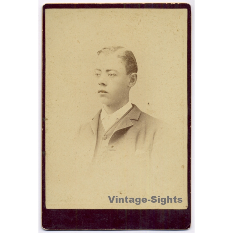 J. Hardy - Pomona / California: Elegant Young Man Portrait (Vintage Cabinet Card Photo ~1890s/1900s)
