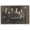 Gustav Bopp / Weingarten: Family Portrait Uniformed Soldier Six People (Vintage Cabinet Card Photo ~1910s