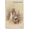 Jos Bentele / Ravensburg: Young Woman Folk Theatrical Costume Tambourine Sinti (Vintage Cabinet Card Photo ~1880s/1890s)