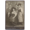 Wedel / Würzburg: Bavarian Tracht Costume Ball Schuhplattler Club (Vintage Cabinet Card Photo ~1900s)