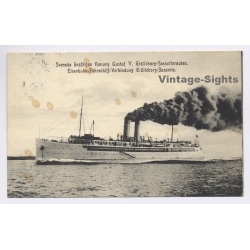 Konung Gustaf V Svenska Railway Ferry Trelleborg Sassnitz (Vintage PC 1914)