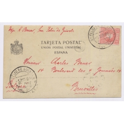 Sant Feliu De Guixols / Costa Brava: Harbour Steamships Spain To Brussels (Vintage RPPC 1905)