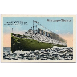 Great Ship Seeandbee Daily Cleveland To Buffalo Steamship (Vintage PC 1920s)