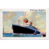 SS America United States Lines Ocean Liner Statue Of Liberty Airmail Ireland (Vintage PC 1959)