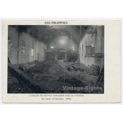 Iles Philippines: Dupax Church Typhoon Damage 1908 Missionary Postcard (Vintage PC 1908)