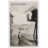 Philippines: SS Resolute Sulu Waters Stilt Houses Kid (Vintage RPPC 1920s/1930s)